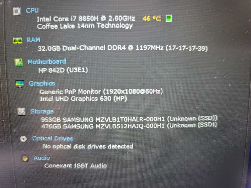 HP ZBook 17 G5 i7-8850H, 32GB DDR4, 512GB + 1TB SSD QÎ²