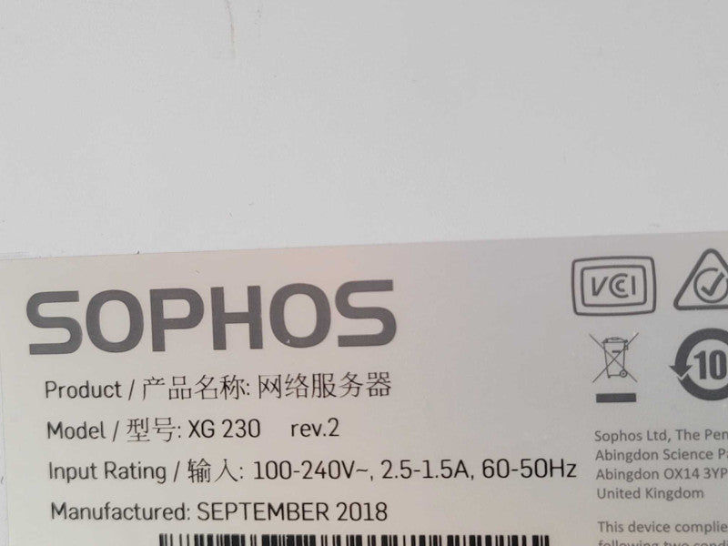 Sophos XG 230 rev.2 Firewall Security Appliance  _