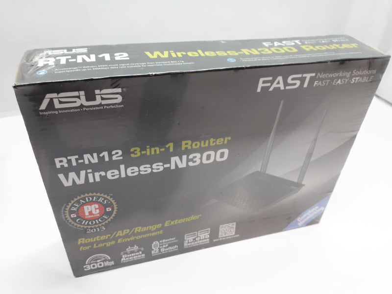 ASUS RT-N12 3-in-1 router 300 Mbps 4-Port 10/100 Wireless N Router &