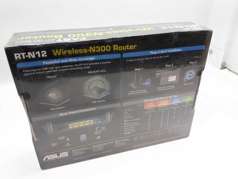 ASUS RT-N12 3-in-1 router 300 Mbps 4-Port 10/100 Wireless N Router &