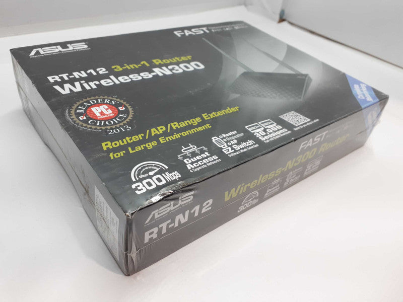 ASUS RT-N12 3-in-1 router 300 Mbps 4-Port 10/100 Wireless N Router &