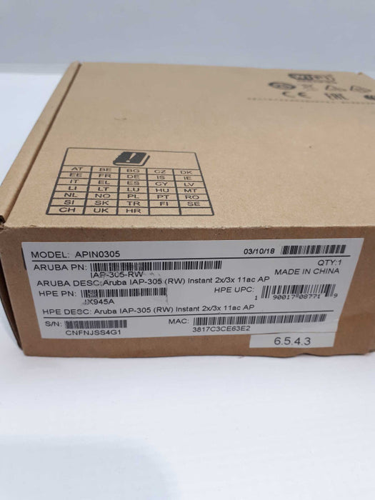 Aruba APIN0305 Dual 802.11ac Indoor Wireless Access Point  &