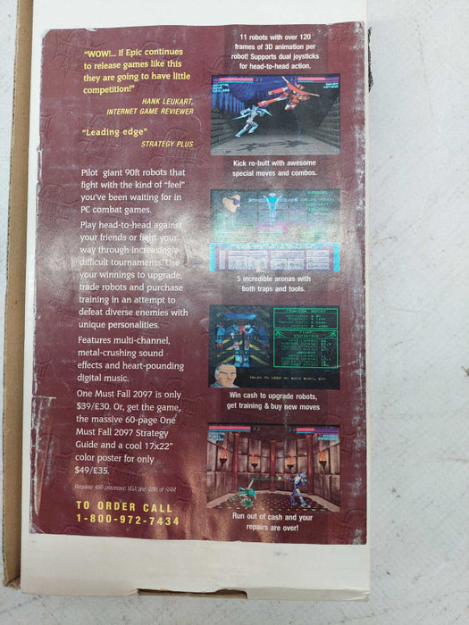 One Must Fall 2097 Rare Vintage PC Game Floppy Disk by Epic Megagames