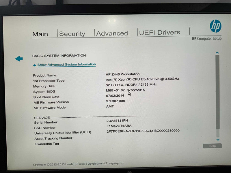HP Z440 Workstation Intel Xeon CPU E5-1620 v3 @ 3.50GHz 32GB Q-