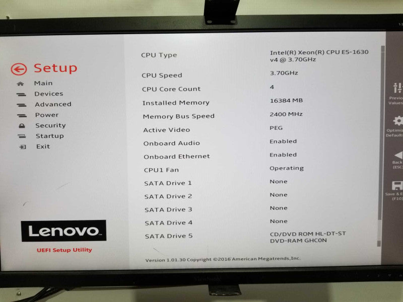 Lenovo P410 Workstation Xeon E5-1630 V4 @ 3.70ghz / 16gb ram / Quadro M2000 #