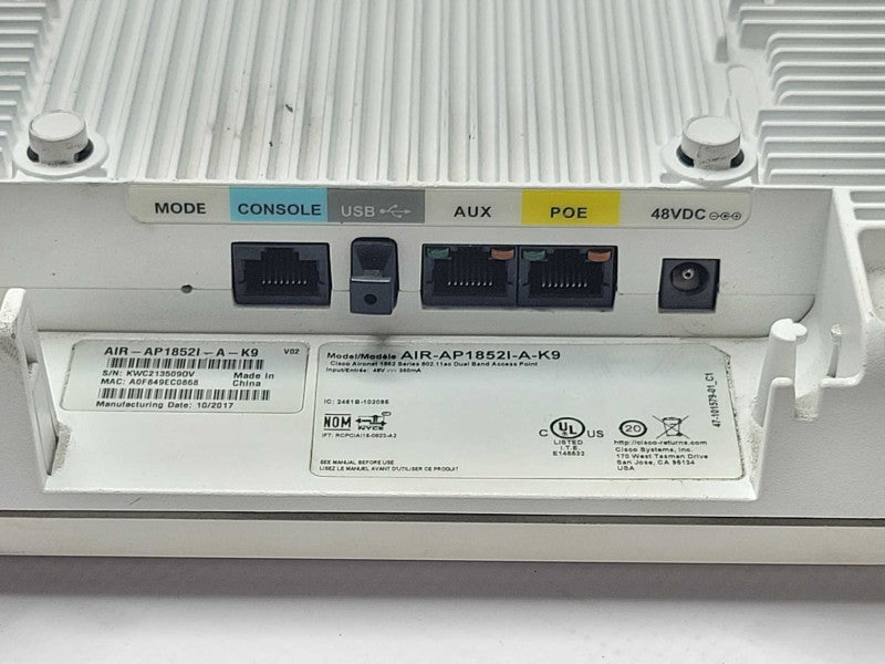 Cisco AIR-AP1852I-A-K9 802.11ac Dual Band Access point, READ _