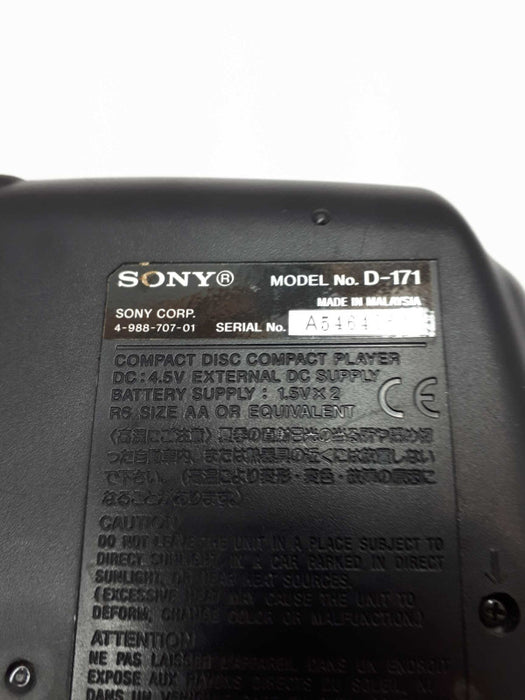 Sony Discman D-171 Digital Mega Bass Portable CD Player &