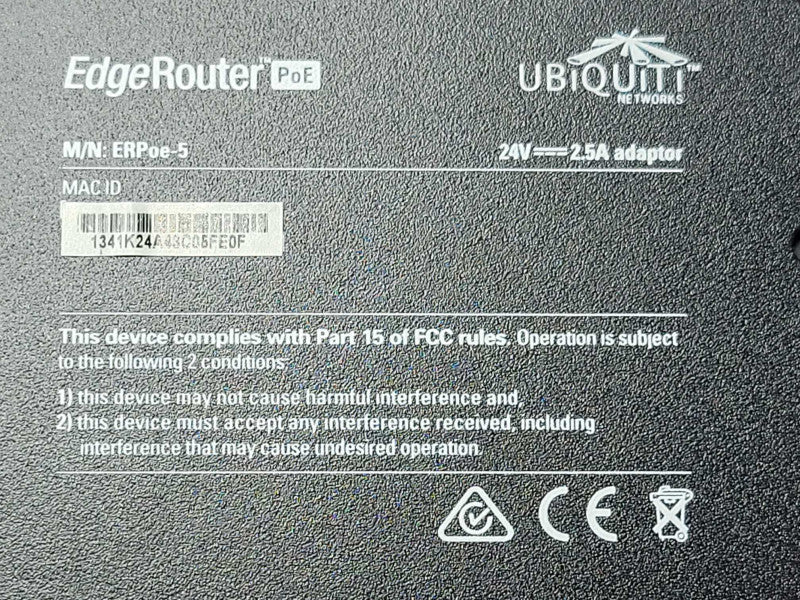 Ubiquiti Networks EdgeRouter ERPOE-5 POE 5-Port Gigabit Router, READ _