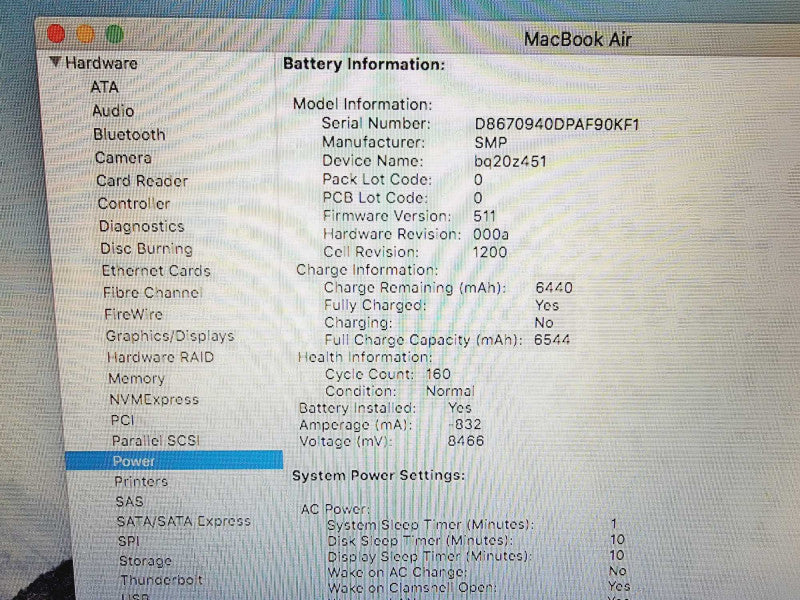 Apple Macbook Air 2015 13\\" Core i5-5250U @ 1.6GHz 8GB DDR3 250GB SSD (