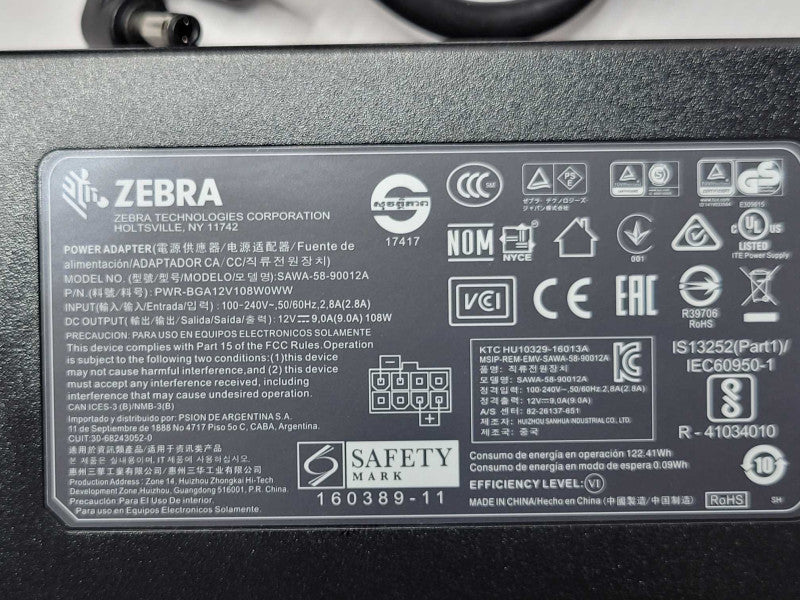 Zebra 3-Slot Battery Charger (Dual Pack) SAC-MPP-6BCHUS1-01 Q_