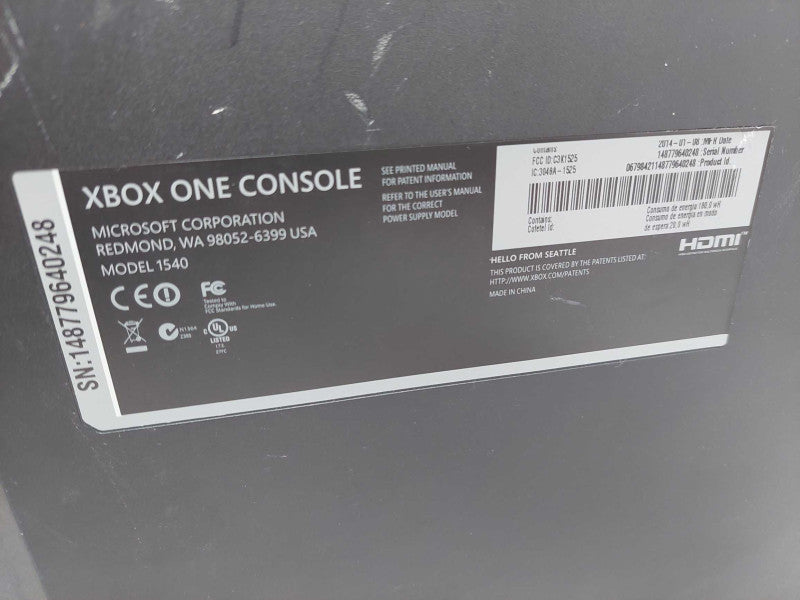 Microsoft Xbox One Console Model: 1540 (Parts)