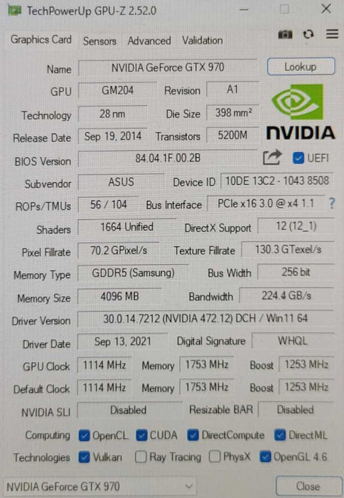 ASUS STRIX NVIDIA GTX970 4GB | DirectCU II