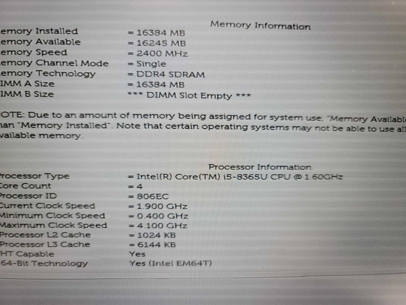 Dell Latitude 5400 i5-8365U @ 1.60GHz, 16GB DDR4, 256GB m.2 Î²