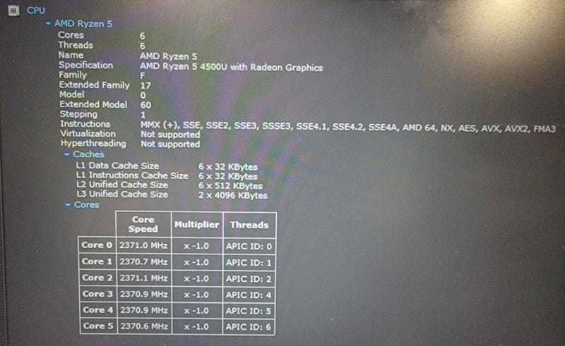 Lenovo ThinkPad E15 Laptop AMD 6-Core Ryzen 5-4500U 8GB RAM 256SSD
