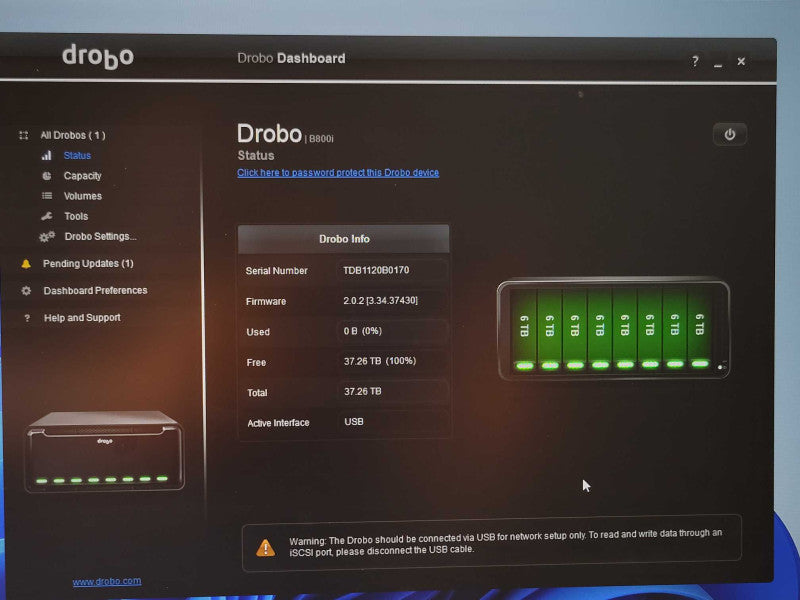 Data Robotics Drobo B800i 8-Bay NAS with 8x 6TB Hard Drives & Rack mount tray _