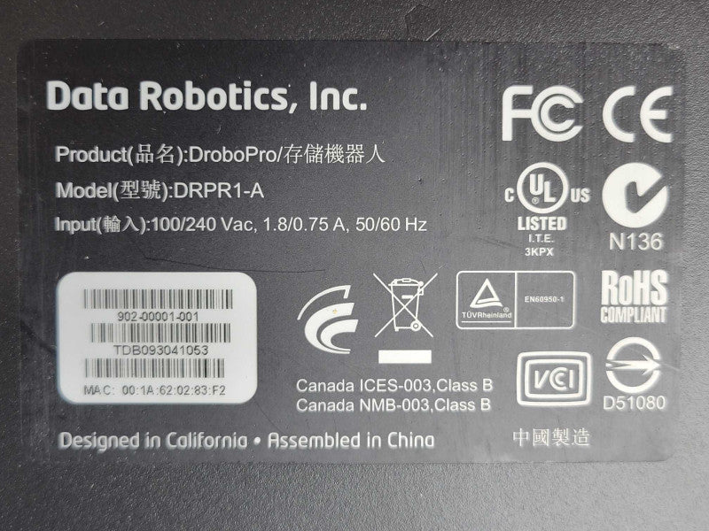 Data Robotics Drobo Pro DRPR1-A NAS 8-Bay Storage Array, READ _