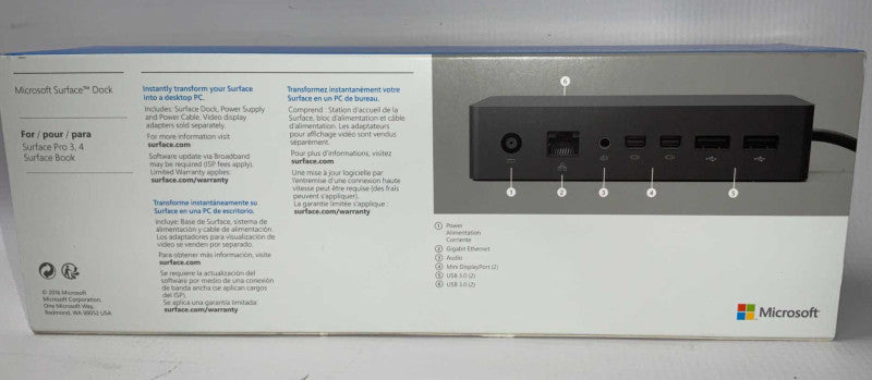 New Original Microsoft Model 1661 Surface Pro 3 / 4 / Book Docking Station -