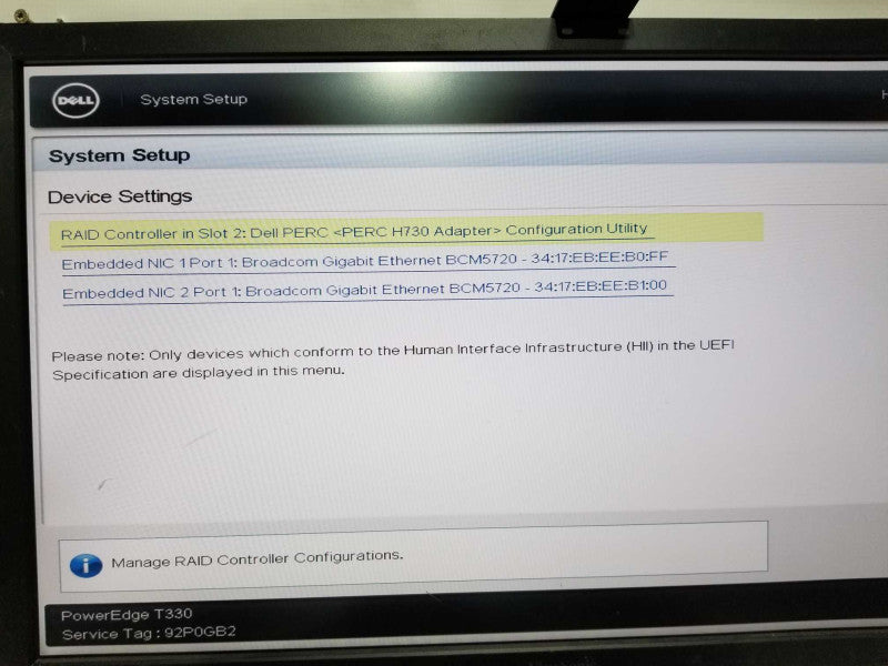 Dell Poweredge T330 Xeon E3-1230 v5 @ 3.40ghz / 32gb ram / H730 Raid Ctrl #