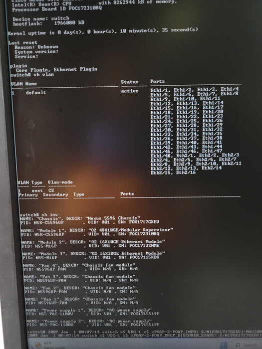 Cisco Nexus N5K-C5596UP 48 Port 5596UP Switch W/ 2x N55-M16P and 2x PSU _