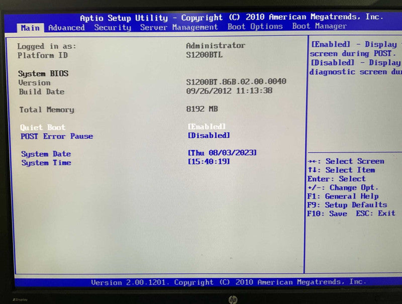 EMC S1200BTL 1U server Intel Xeon E31225 @3.10GHz 8GB RAM  -