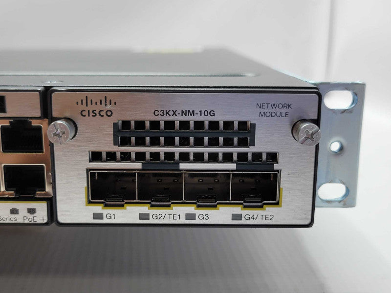 CISCO WS-C3750X-48P-L 48-Port Gig PoE LAN Base w/ C3KX-NM-10G and 1x PSU Q_