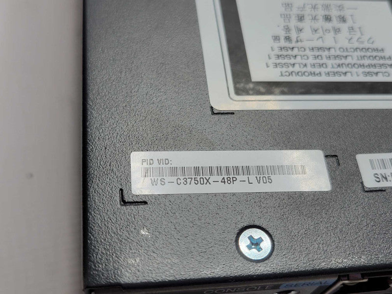 CISCO WS-C3750X-48P-L 48-Port Gig PoE LAN Base w/ C3KX-NM-10G and 1x PSU Q_