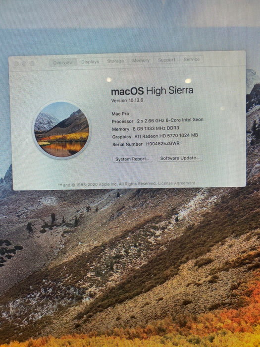 Apple Mac Pro 2010 2 x  Xeon X5650 @ 2.66 GHz Radeon HD 5770 1024 8 GB RAM