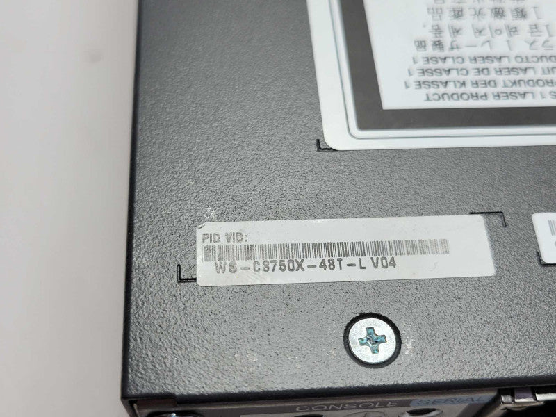 Cisco WS-C3750X-48T-L 48 Port Gigabit 3750X Switch, 2x PSU, READ _
