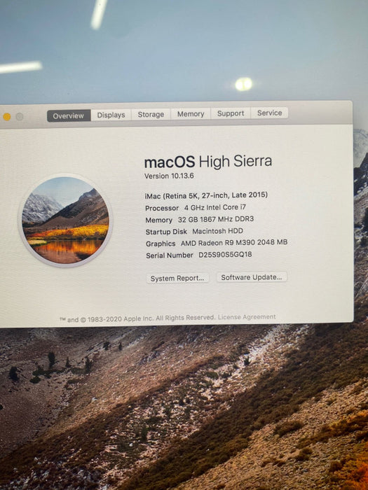 Apple iMac 27\\" 5K Late 2015 i7-6700K Radeon R9M390 2GB 32GB RAM 1.02TB Fusion
