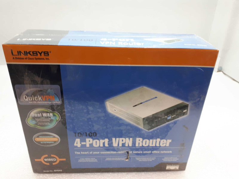 New Cisco RV042 Small Business 10/100 4-Port VPN Router Linksys &