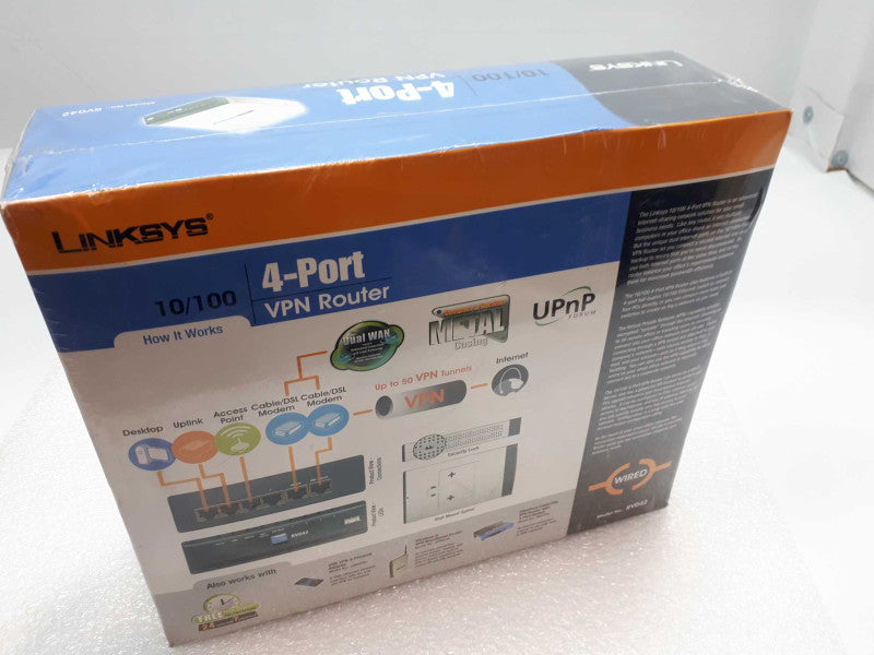 New Cisco RV042 Small Business 10/100 4-Port VPN Router Linksys &