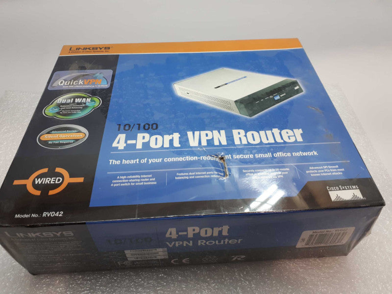 New Cisco RV042 Small Business 10/100 4-Port VPN Router Linksys &