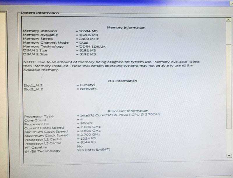 Dell OptiPlex 3050 USFF i5-7500T @ 2.70GHz 16GB DDR4 256GB SSD )