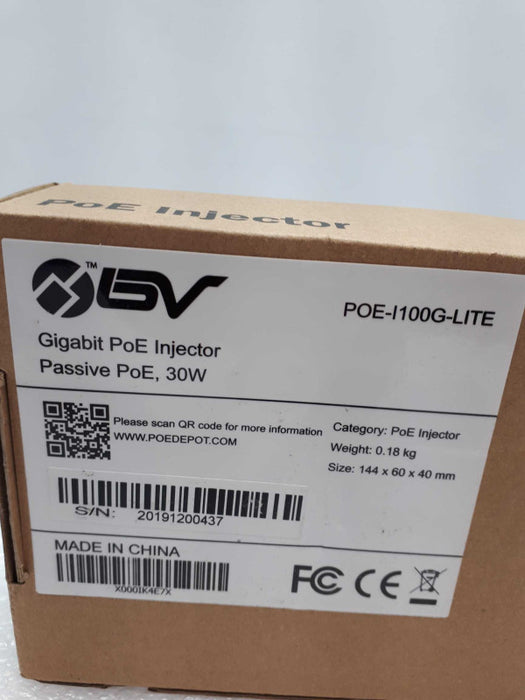 BV-Tech Gigabit PoE+ Injector, 30W | POE-I100G-LITE Q&