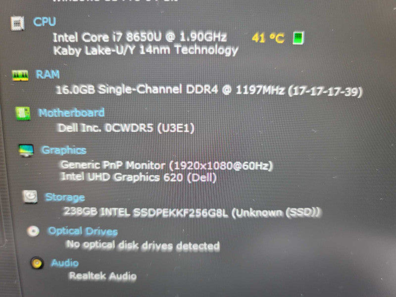 Dell Latitude 7490 I7-8650u @ 1.90GHz, 16GB DDR4, 256GB m.2 Î²