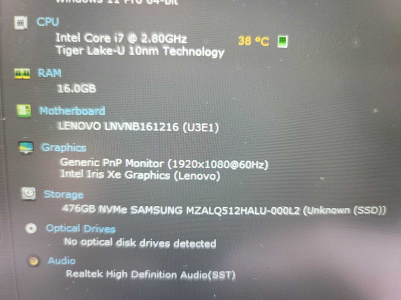 Lenovo ThinkBook 14 G2 ITL Touch i7-1165G7, 16GB DDR4, 512GB m.2 *READ Î²