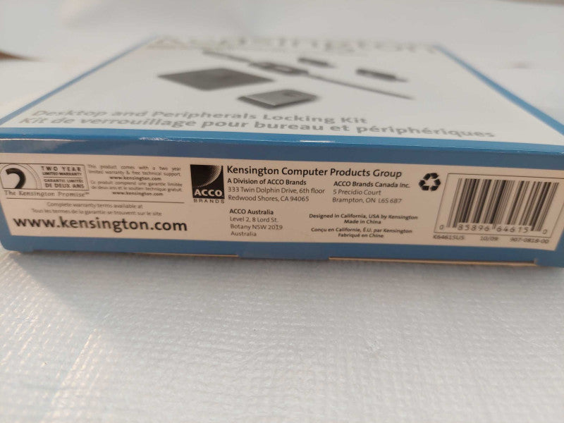 Kensington Desktop And Peripherals Locking Kit Model:  Q