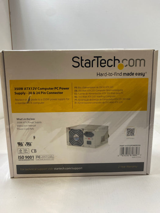 StarTech 350W ATX12V Computer PC Power Supply - 20 & 24 Pin Connector NEW! Q