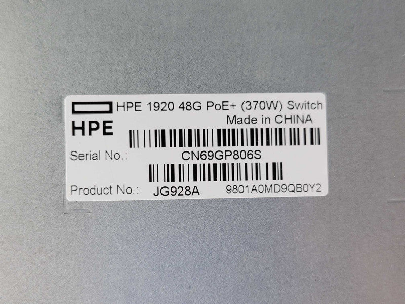 HP JG928A 1920-48G-PoE Plus 48-Port Gigabit Ethernet Switch _