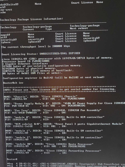 Cisco ISR4351/K9 ISR 4351 Series Integrated Services Router, Affected, READ _