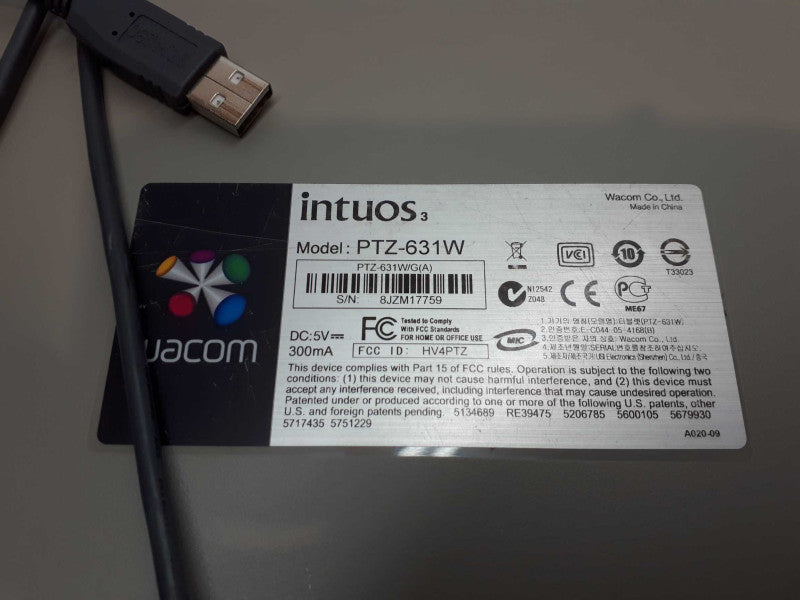 WACOM Intuos 3 PTZ-631W 6\\"x11\\" Graphics Tablet PC & MAC USB with Pen Untested &