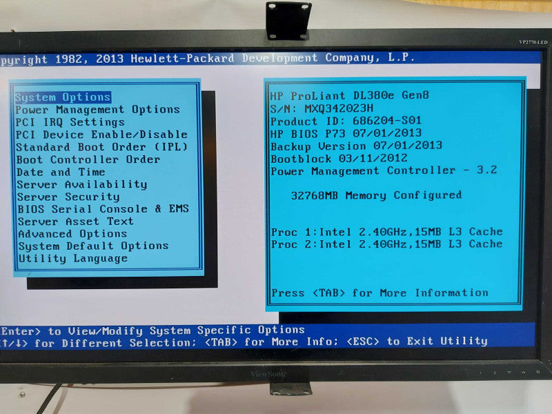 HP Proliant DL380e Gen8 2x Xeon E5-2440 @ 2.40ghz / 32gb ram /  P420 raid #