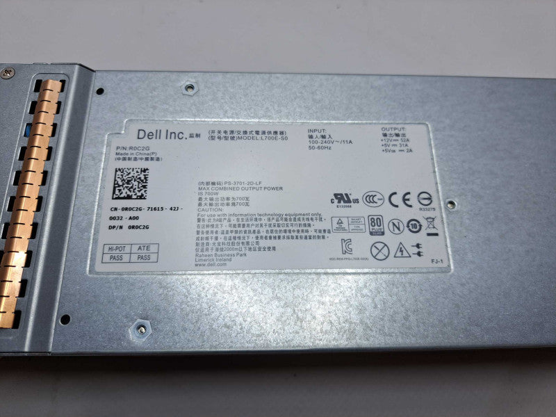 Dell R0C2G 700W EqualLogic Ps4100 Ps6100 Compellent Sc200 Sc220 Power Supply  Q)