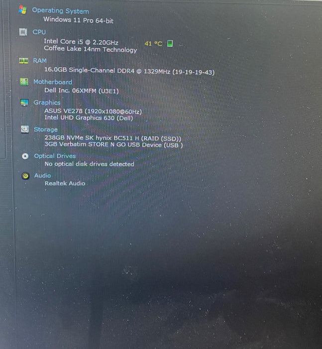 DELL OptiPlex 7070 Micro Desktop Computer i5-9500T @2.2GHz 16GB RAM 256GB SSD