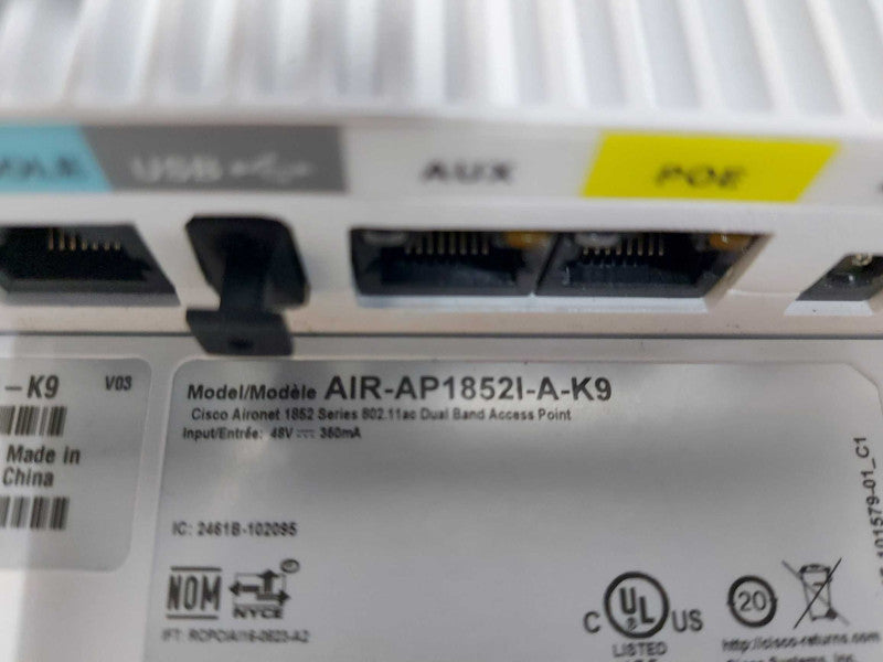Cisco AIR-AP1852I-A-K9 Aironet 1852I Wireless Access Point - fact reset #