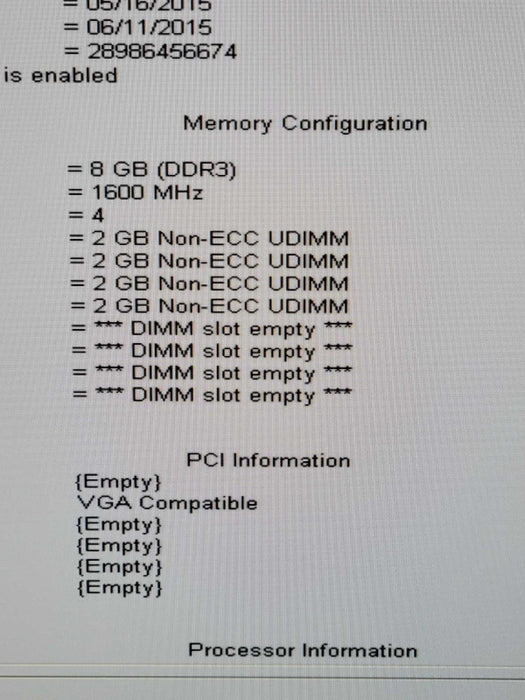 Dell Precision T3610, Xeon CPU E5-1607 v2 @ 3.0GHz, 8GB RAM, Quadro K2200 GPU Q