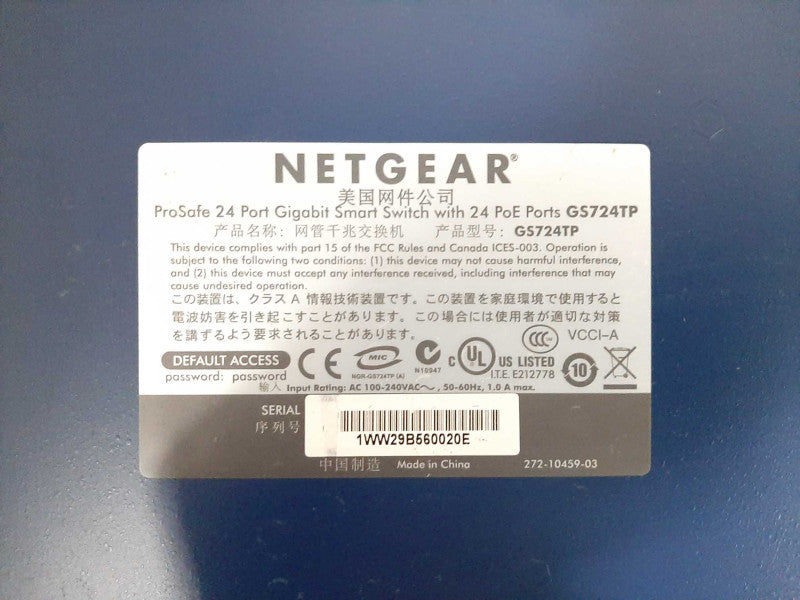 NetGear ProSafe GS724TP 24-Port Gigabit Managed Ethernet Switch PoE Q$