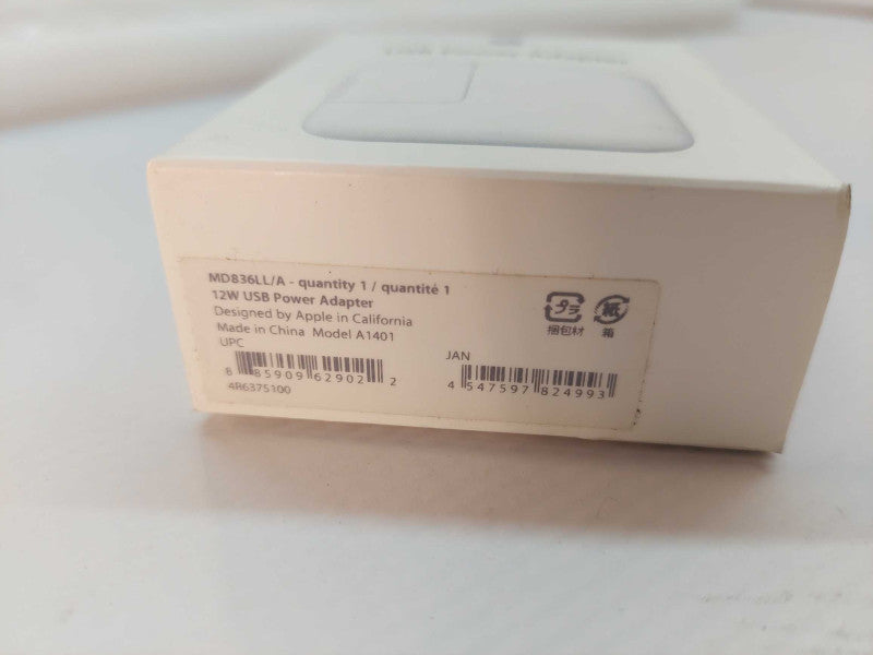 Apple 12W USB Power Adaptor Model: A1401