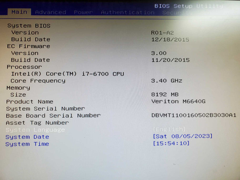 Acer Veriton M6640G - Intel i7-6700 @ 3.40 GHZ 8GB DDR3