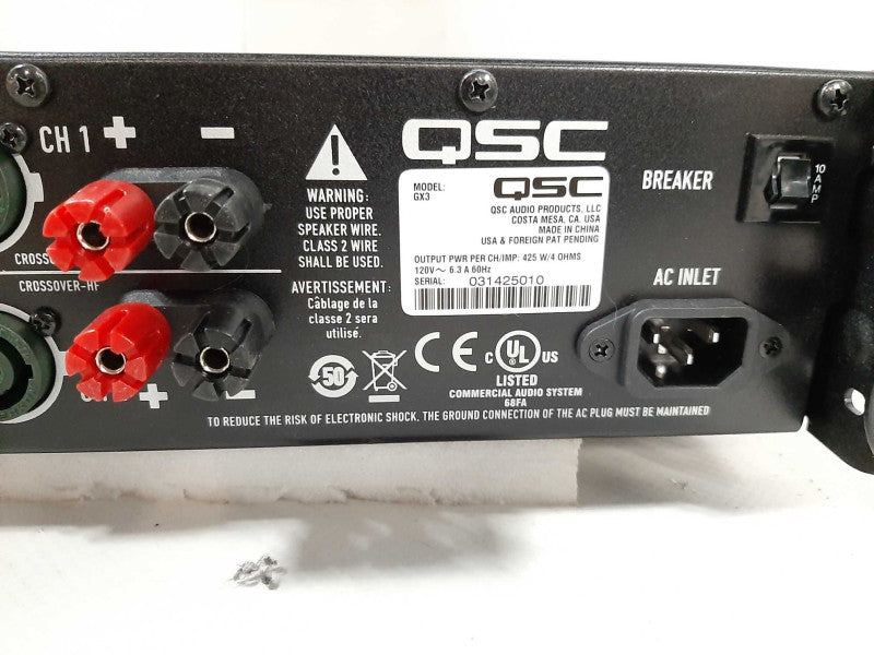QSC GX3 ||| 425 Watt 2-Channel Power Amplifier $